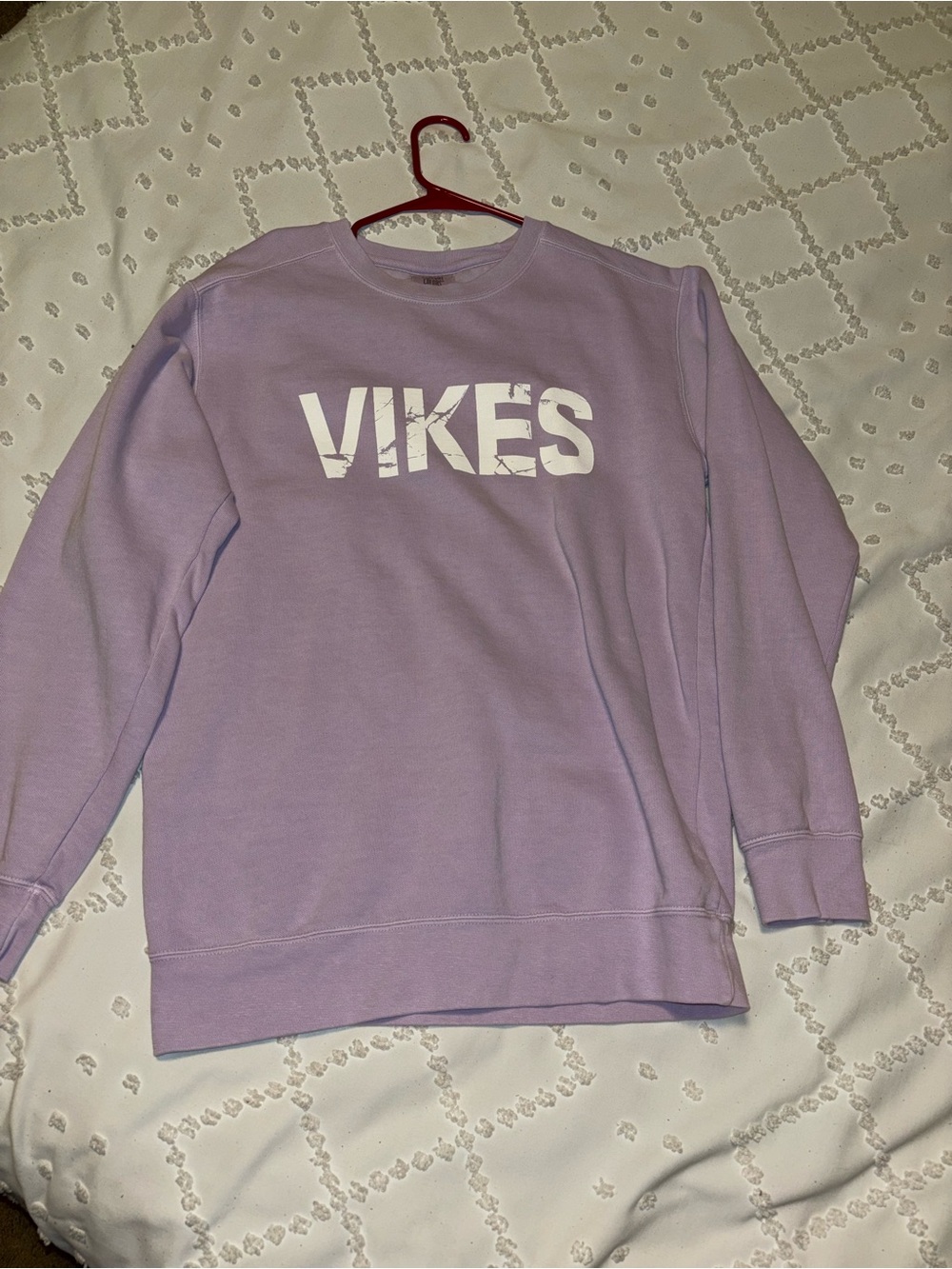 Comfort Colors Garment-Dyed Sweatshirt VIKES Crewneck Sweatshirt Purple Medium